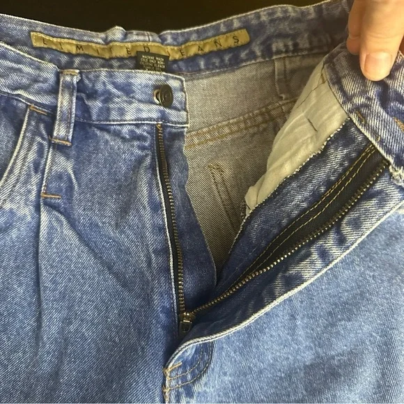 VTG LIMITED JEANS High-Rise Blue Denim Mom Pleated Jeans Size 10 Tapered Leg Y2K - Picture 4 of 12